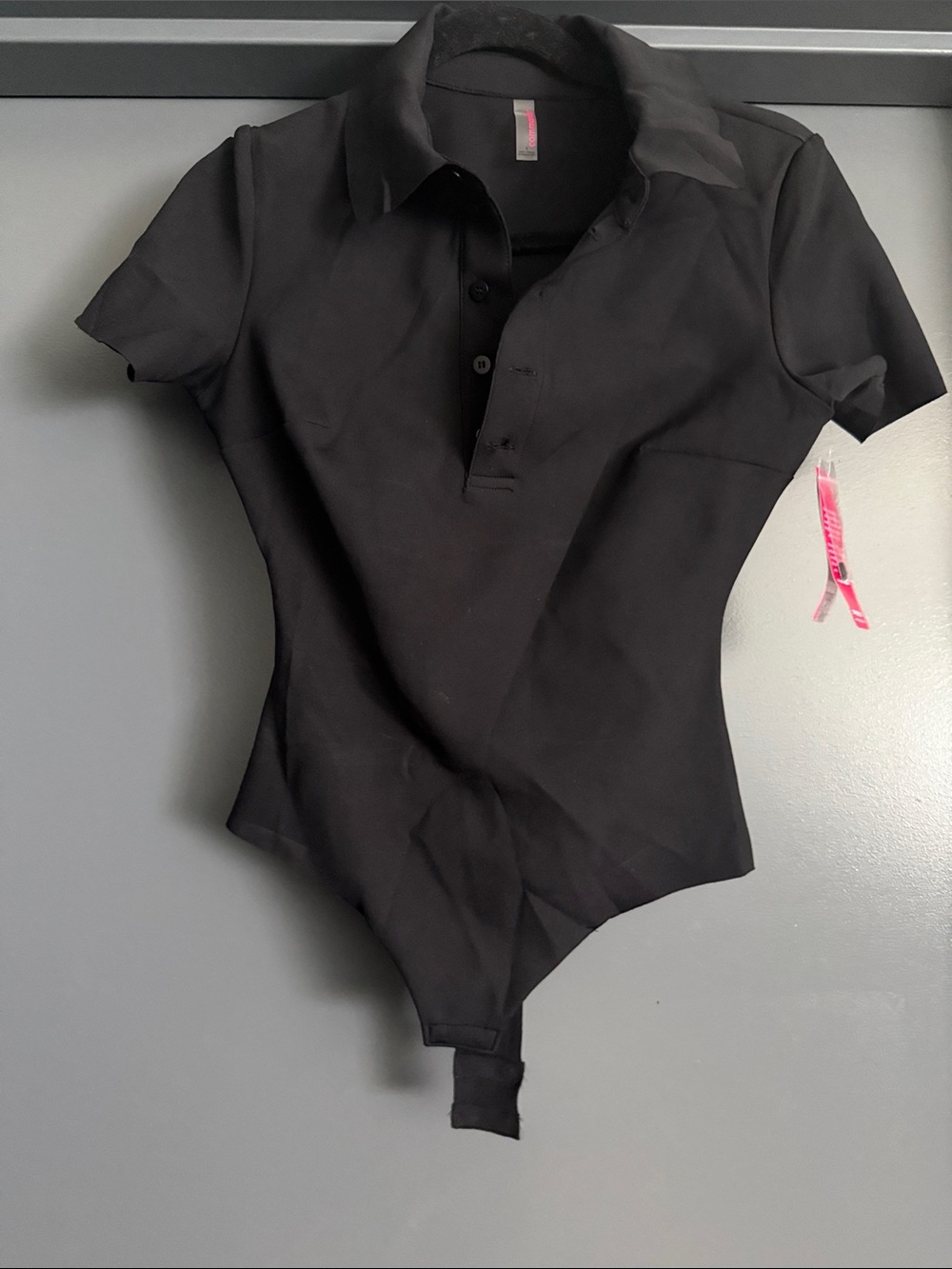 Commando Black Neoprene Polo Bodysuit